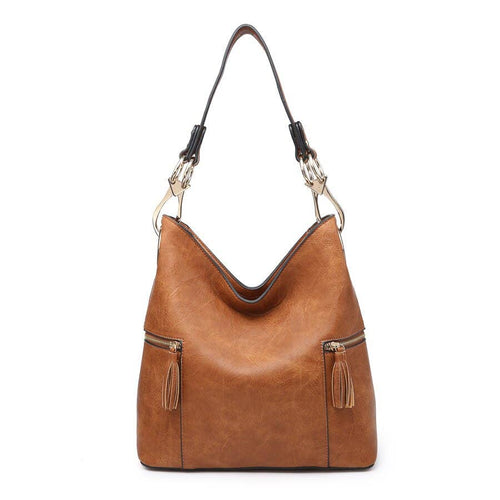 M1742 Two Side Zip Pockets Hobo Bag