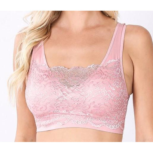 Breezies Lace Overlay Bralette 