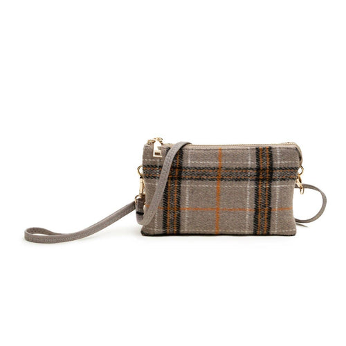 Riley Plaid 3 Compartment Crossbody/Wristlet